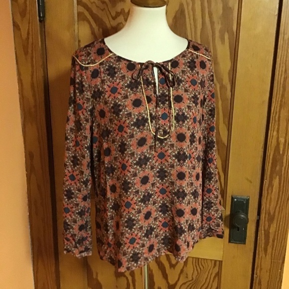 Gibson Latimer ethnic vibes peasant top - Picture 5 of 9